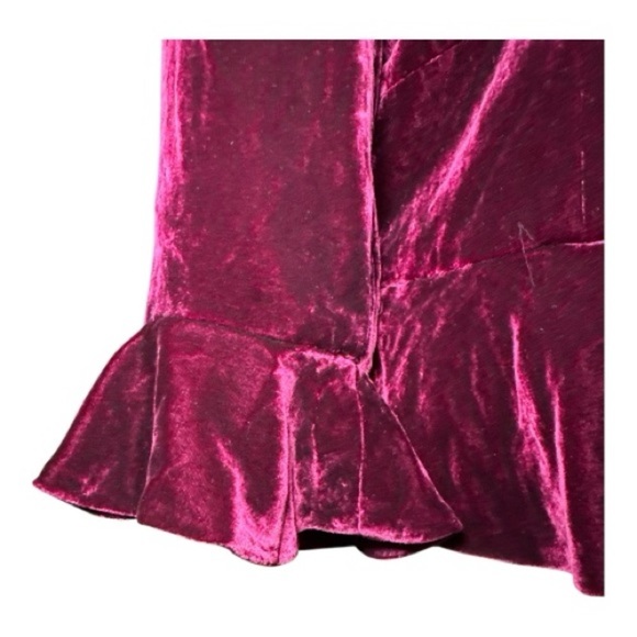 Lauren Ralph Lauren Burgundy Silk Velvet Blouse Sz 10 Button Front Holiday Party - Picture 11 of 11